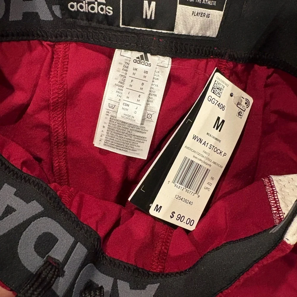 Adidas Woven Football Pants Burgundy/White GG7406 Men’s Size Medium NWT $90